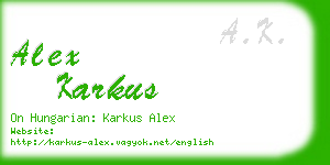 alex karkus business card